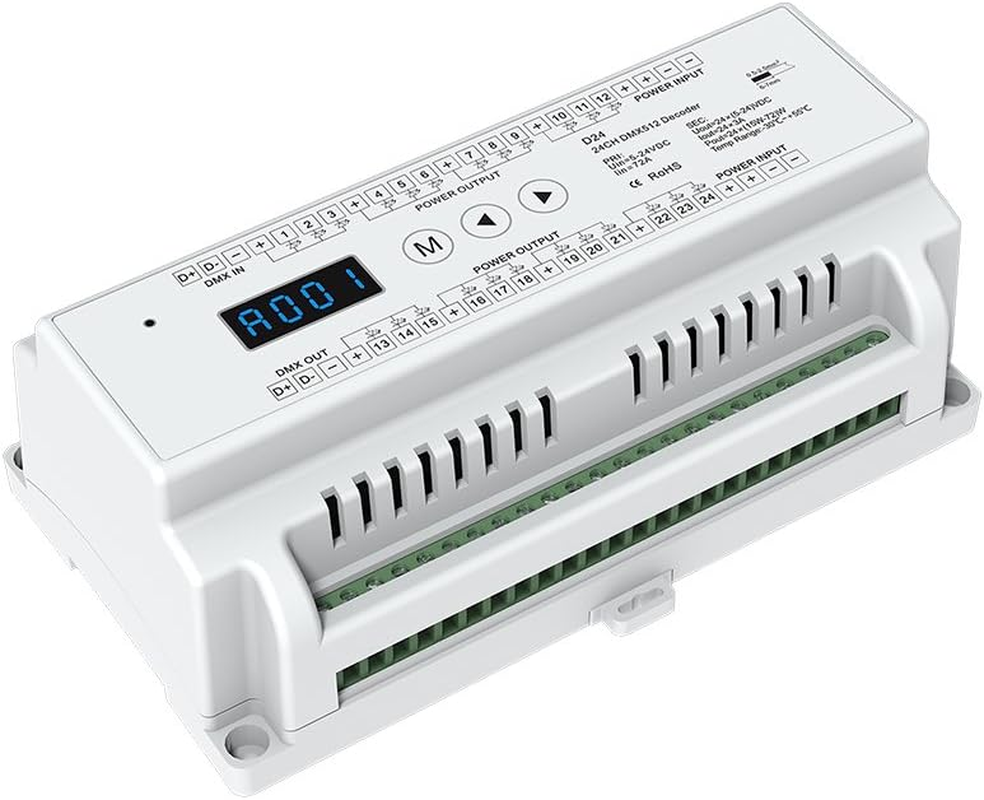 32CH RGBW DMX512 Decoder 8 Bit/16 Bit RGBW LED Controller 32 Channels Driver RGBW LED Strip Light DIM/CT/RGB/RGBW Controllder DC5V-24V