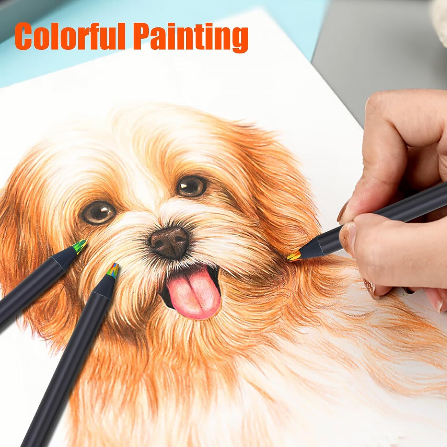 KUCHEY Rainbow Pencils, 12 Colors, Pre-Sharpened, Art Supplies, Stocking Stuffers for Kids & Adults