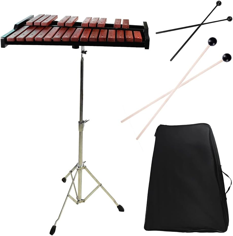 TNZMART 25 Note Xylophone Wooden Glockenspiel Xylophone with Mallet Professional Percussion Instrument (Xylophone)
