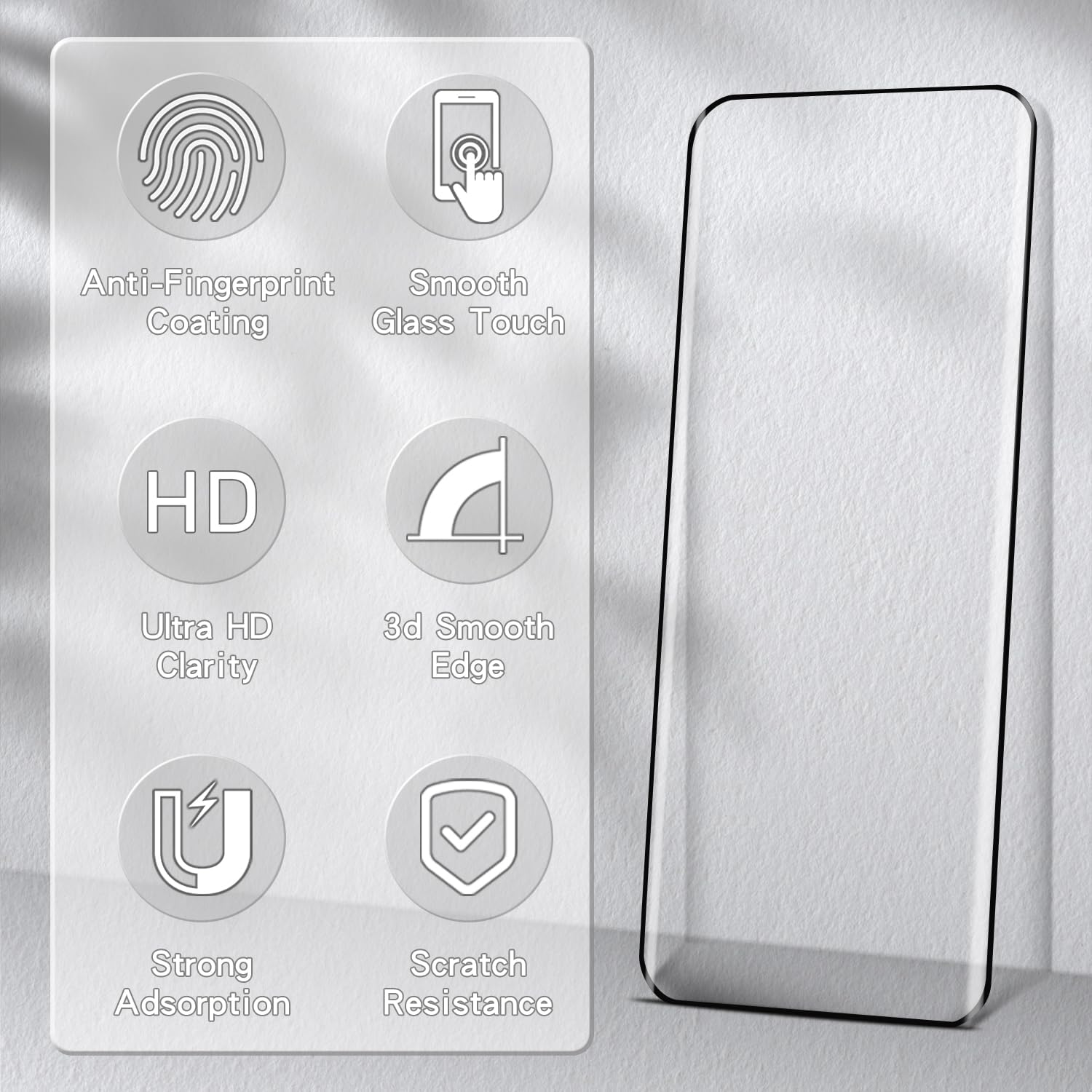 KATIN 2 Pack Screen Protector for OPPO Reno 12 5G Tempered Glass Film, 3D Curved Full Screen Coverage, anti Scratch, Bubble Free image number 4