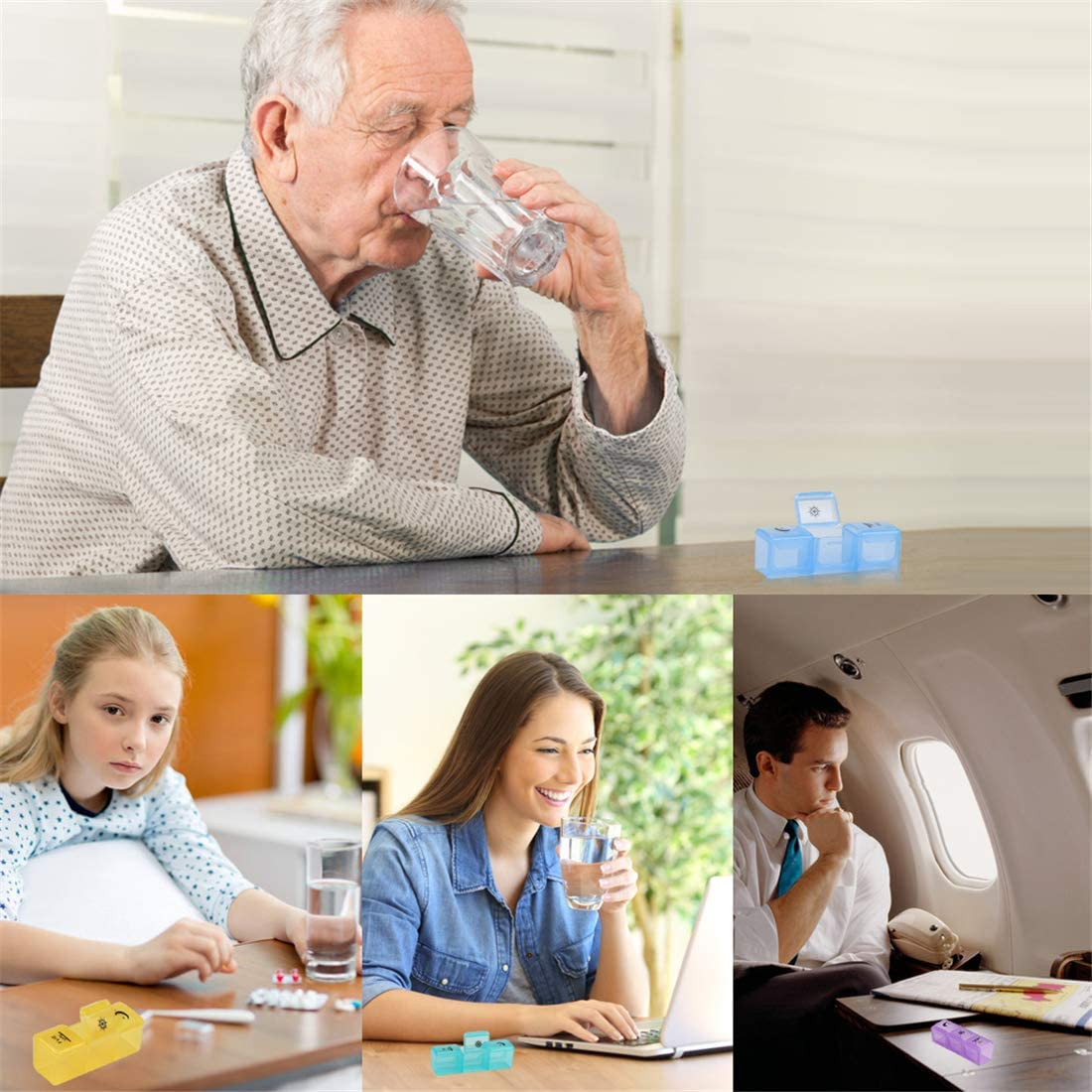 Weekly Pill Organizer,3-Times-A-Day 7 Day Pill Box Large Compartments Moisture-Proof Pill Case Medication Reminder Portable Travel Container for Vitamins Fish Oil Compartments Supplements image number 1