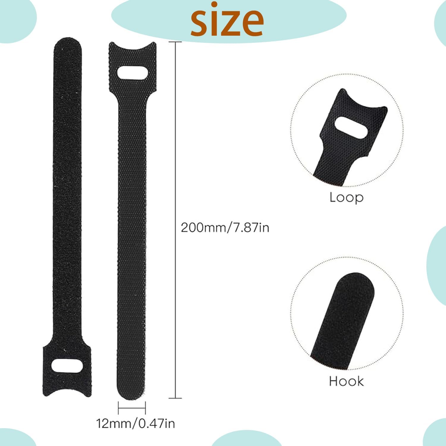 Roczential 100 Reusable Zip Ties | 5 Colors of Heavy-Duty Nylon Buckle Straps | Wires, Electronic Products PC、 Multi Purpose Fastening Strap for Headphones | Sturdy Hook and Loop Cable Organizer