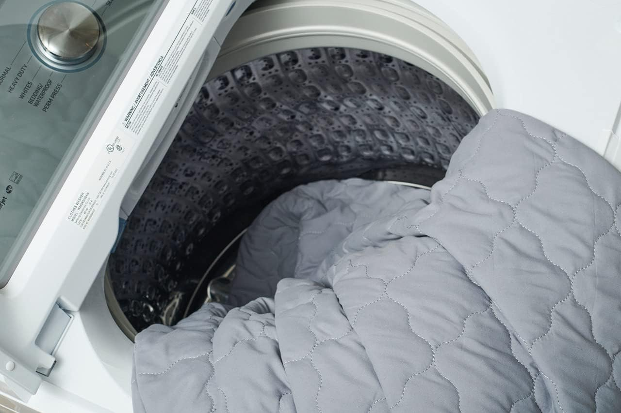 Hudson Comfort Papasan Cushion Cover - Quilted Shape, Soft Microfiber Fabric, Zippered Papasan Cushion Cover Only - 55 Inches (Fits a 50-55 Inch Papasan Cushion) Grey, 55 Inch (Fits a 50-52 Inch) image number 1