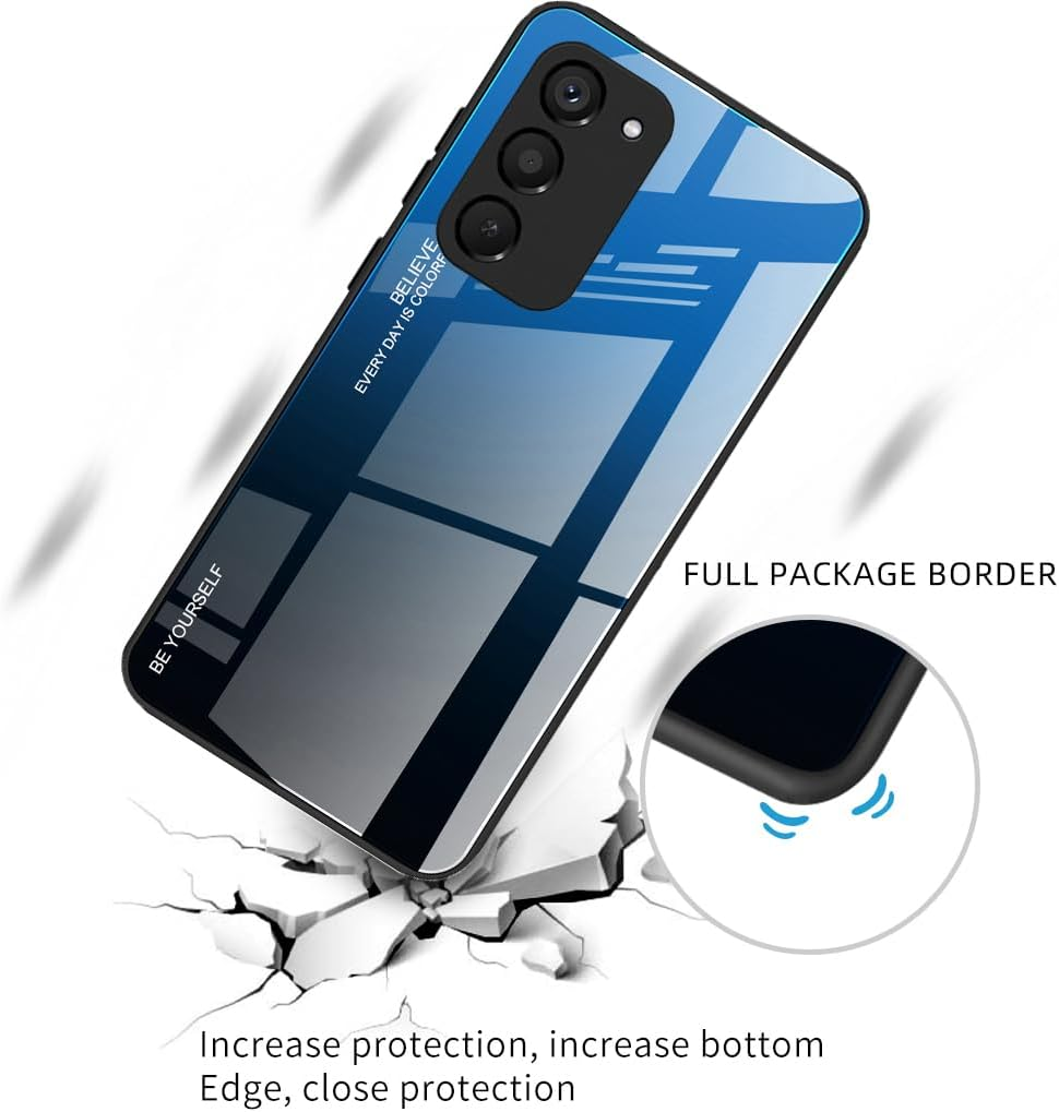 DEDUX Case for Xiaomi Redmi 15 5G Mobile Phone Case, Gradient Glass and TPU Protective Case Cover for Xiaomi Redmi 15 5G (Blue/Black) image number 3