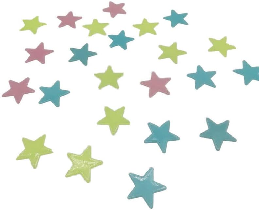 100 Pieces Glow in the Dark Stars Wall Stickers Luminous Stars Decal Kids Room - Ideal for Ceiling & Wall Decor in Multiple Colors