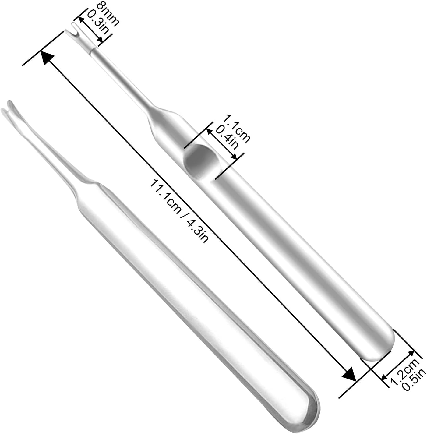 Professional Stainless Steel Cuticle Pusher Trimmer Remover Dead Skin Hangnails Nails Cleaner Scissors Remover Nipper Clipper/Nail Art Manicure Tool for Adult, Silver image number 3