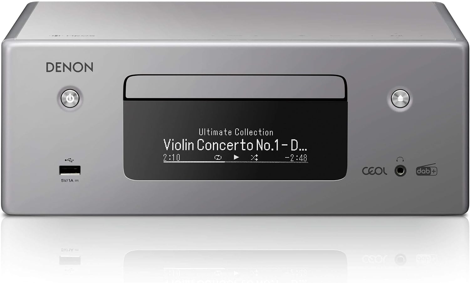 Denon CEOL-N11 DAB Audio Receiver with CD Player, Hifi Amplifier for TV Sound, Bluetooth, 2X Optical Input, DAB+, Google Assistant/Siri/Alexa Compatible, Music Streaming, HEOS Multiroom &ndash; Grey