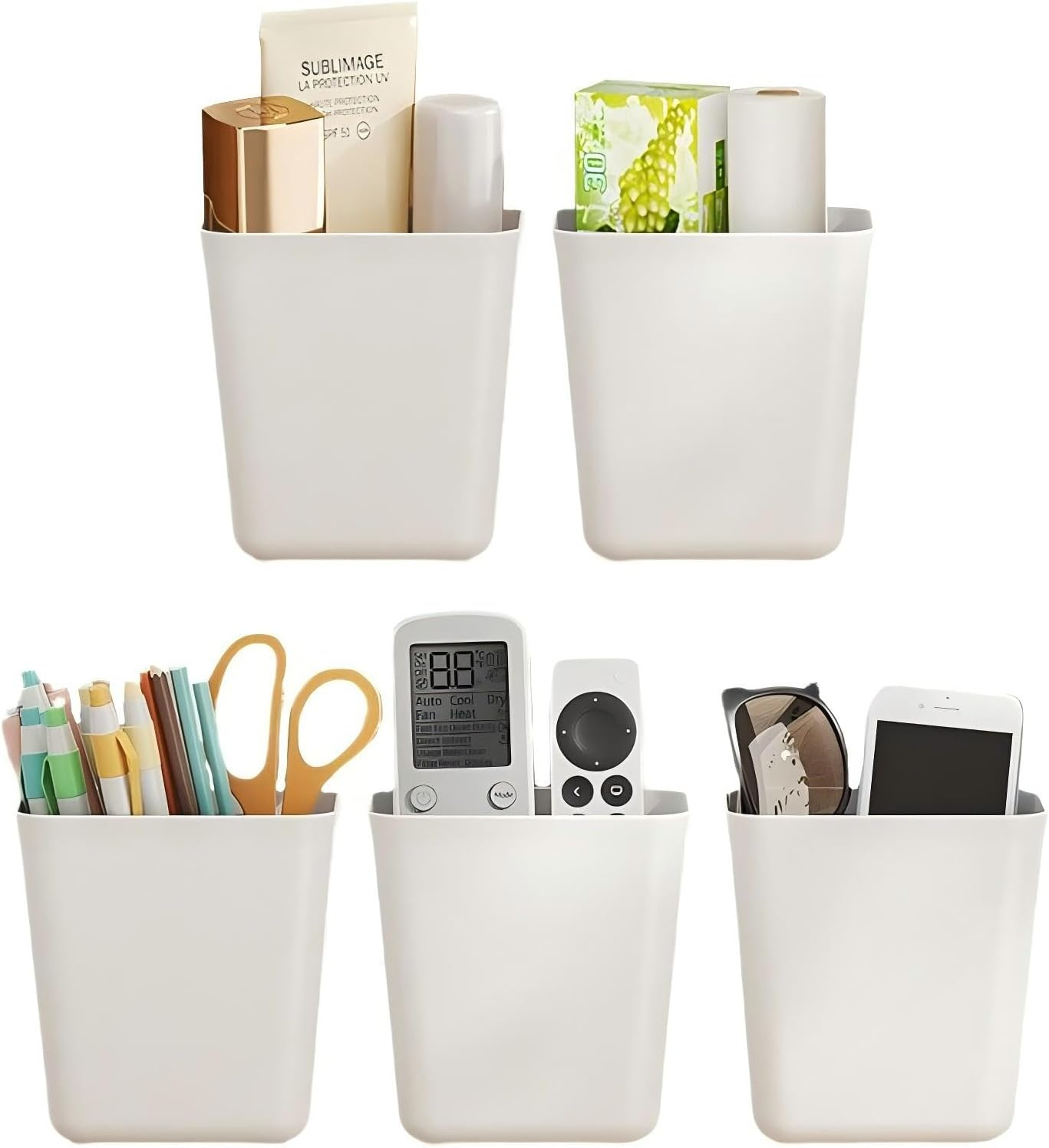 Tongke 5 Pack Kitchen Cabinet Door Storage Box, Wall Mount Storage Organizer Containers, Multi-Purpose Kitchen Organization System image number 3