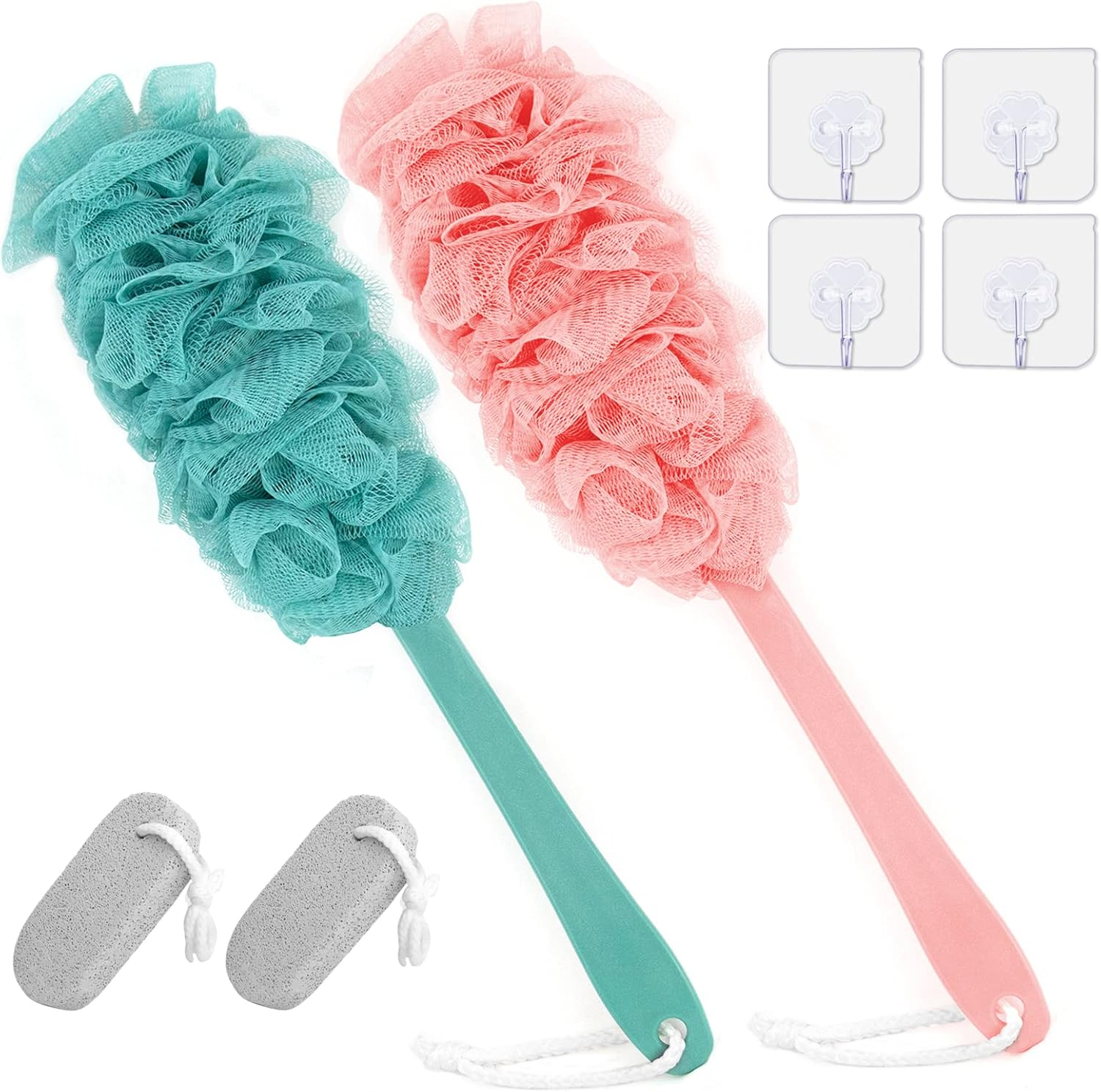 WOBEVB Back Scrubber for Shower, Back Brush Long Handle for Shower, Soft Nylon Mesh Sponge for Shower, Loofah on a Stick for Men Women, Exfoliating Scrub Cleaning Luffa for Elderly image number 3