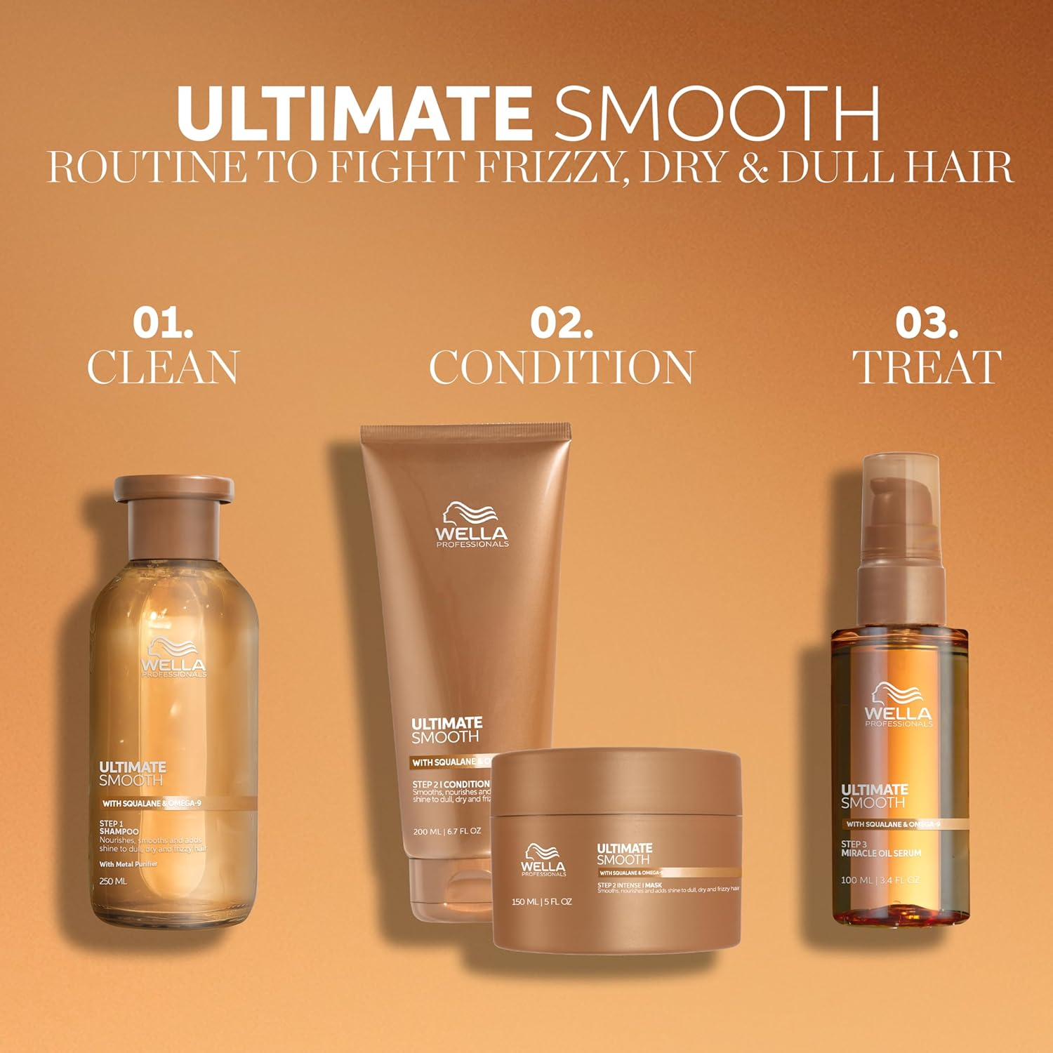 Wella Professionals Limited Edition Ultimate Smooth Trio Set (Shampoo 250Ml, Mask 150Ml, Miracle Oil Serum 30Ml) image number 3