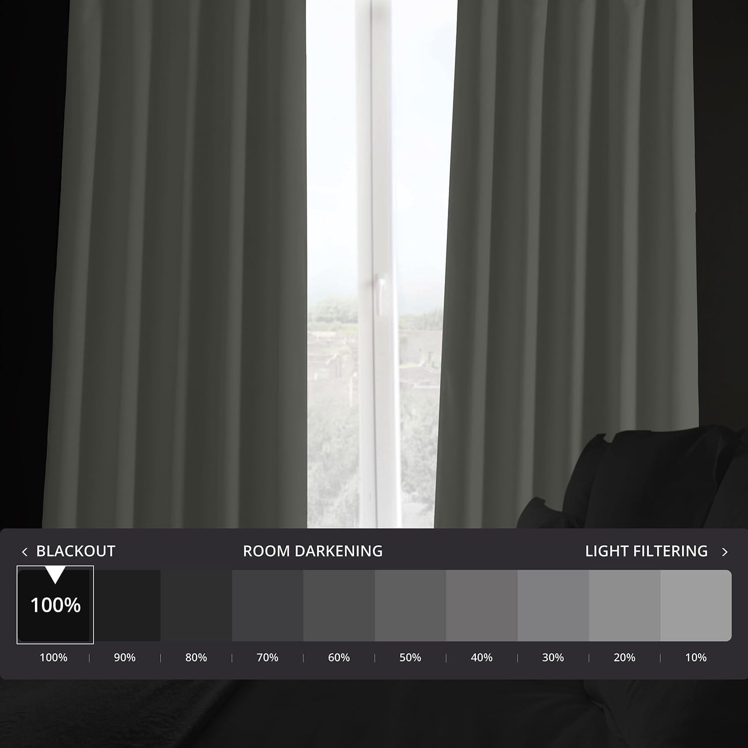 HPD HALF PRICE DRAPES Solid Thermal Insulated Blackout Curtains for Bedroom 108 Inches Long Curtain (1 Panel) Signature Blackout Linen Window Curtains for Living Room, 50W X 108L, Excursion Ivory image number 3