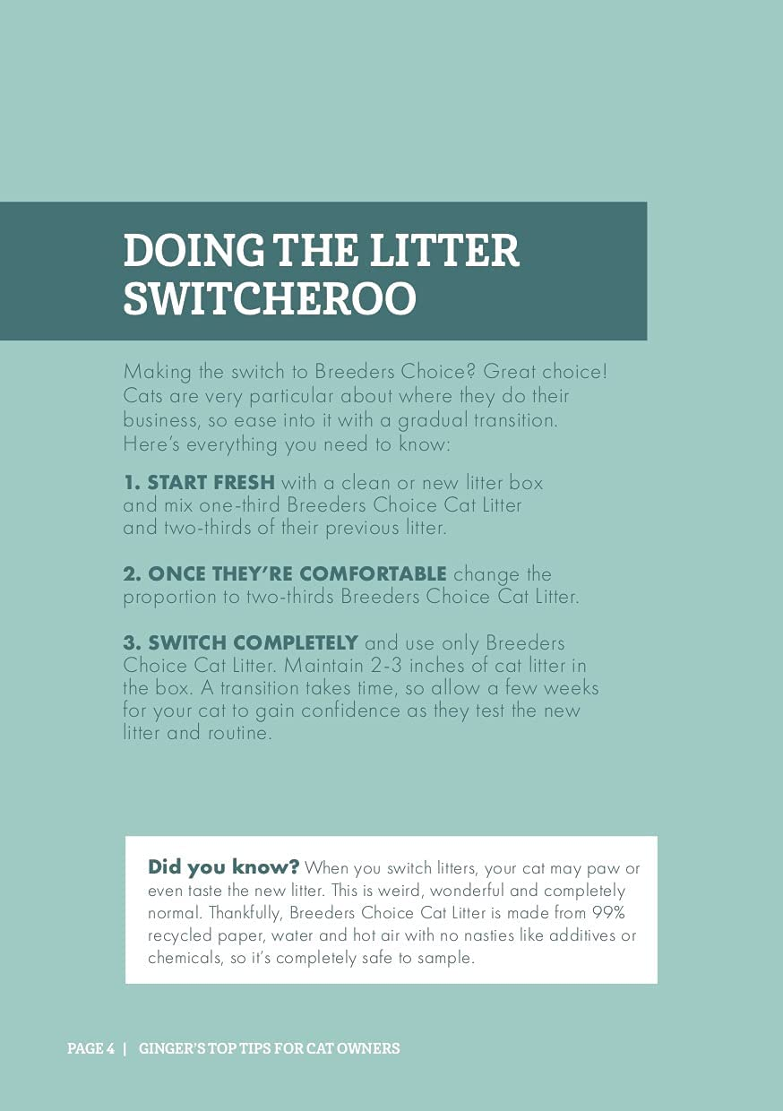 Breeders Choice 99 Percent Recycled Paper Cat Litter 15 Litre image number 2