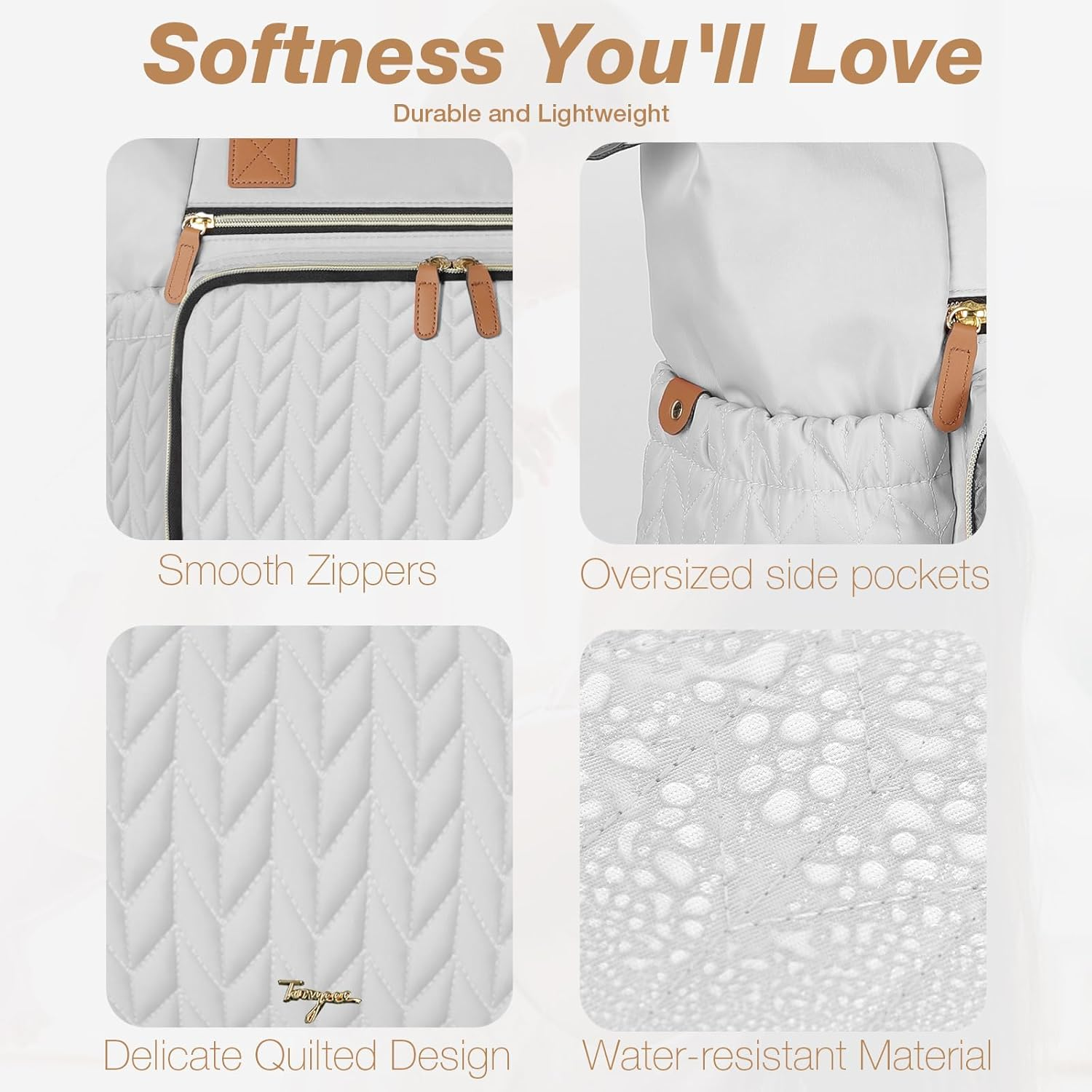 Tonyeee Luxury Diaper Bag Tote,Baby Bags for Mom Travel Diaper Tote Messenger Purse,Lightweight Maternity - Dark Green image number 3