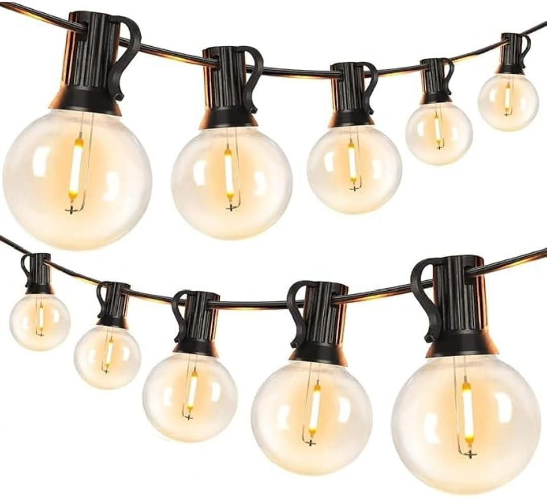 Litogo 18M Outdoor Festoon Lights Mains Powered, String Light with 30+3 G40 LED Bulbs, Waterproof & Shatterproof Hanging Globe Patio Lighting for Garden Pergola Wedding Gazebo Backyard Outside image number 3