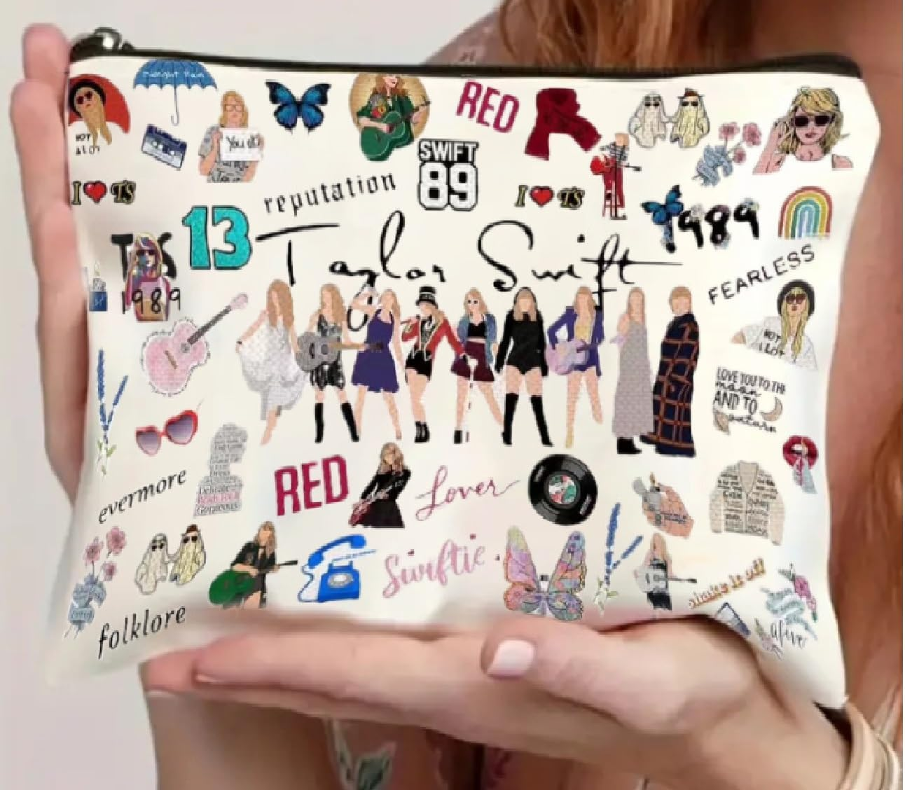 Singer Tour Gift Music Lover Makeup Bag， Pop Star Musician Merch Cosmetic Bag，Singer Version Gift Album Name Cosmetic Bag ，Music Lover Gift Canvas Makeup Bag ，Singer'S Merchandise for Fans (1)