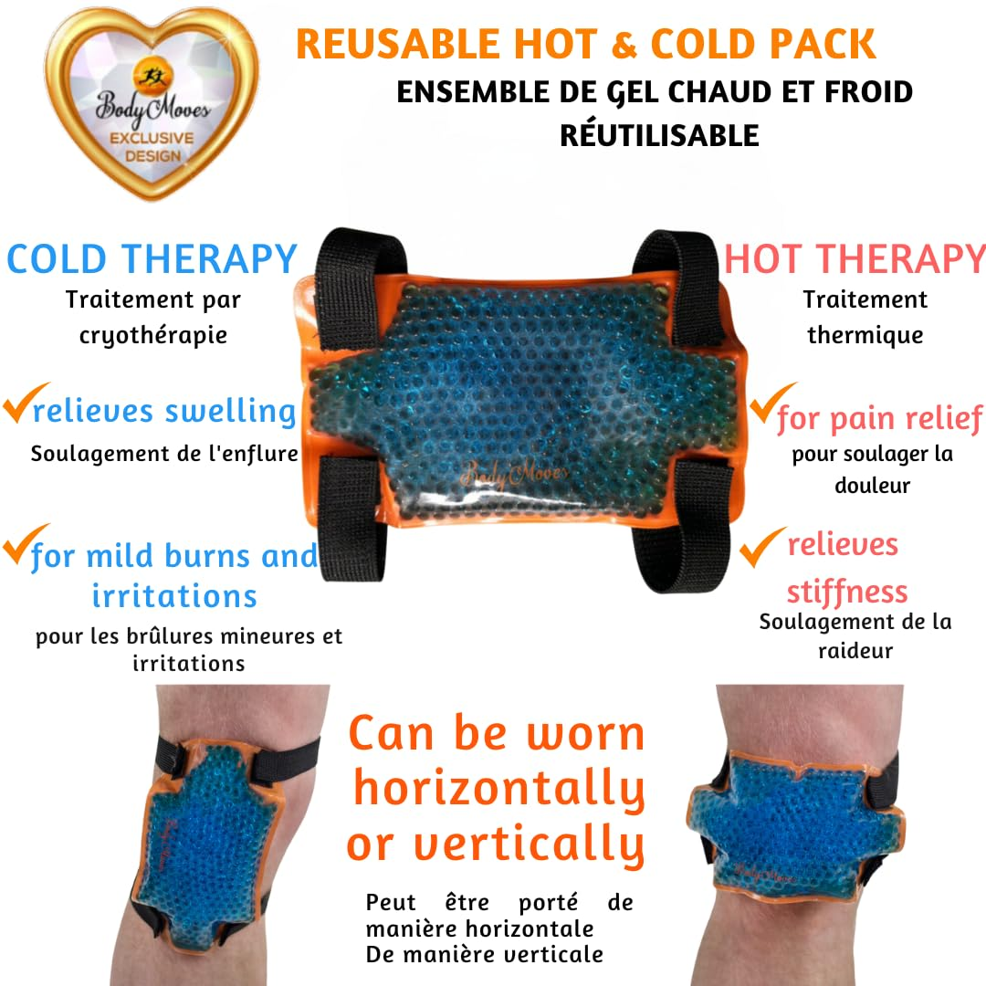 Bodymoves Kid'S Knee Brace Support plus Hot and Cold Ice Gel Pack for Stabilizing Patella Meniscus Tear Ligament Injury Prevention - Blue image number 5