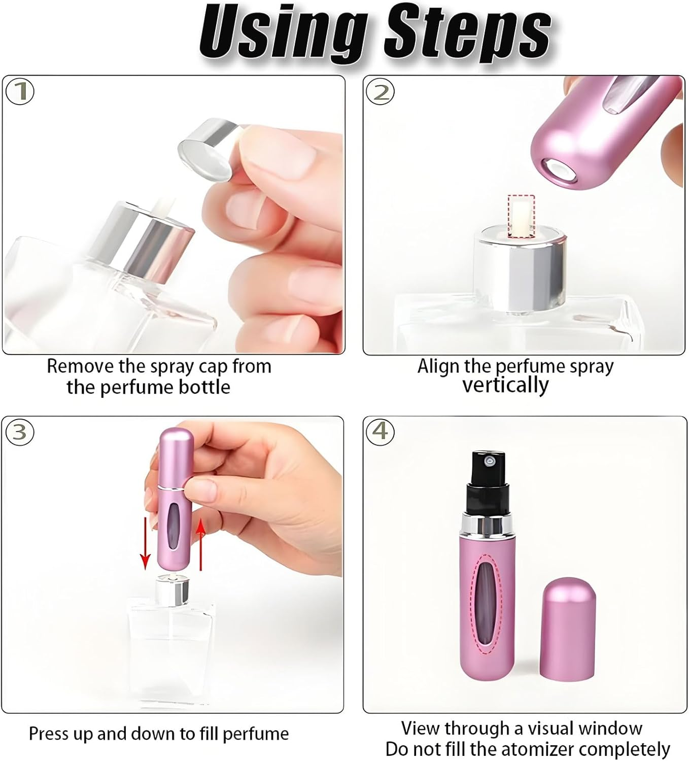 MYTOAU 10 PCS Mini Perfume Atomizer Bottles and 24PCS Classified Label Sticker,Portable Size Spray Container,5Ml Refillable Travel Bottle,Refillable Pump for Traveling and Outgoing image number 4