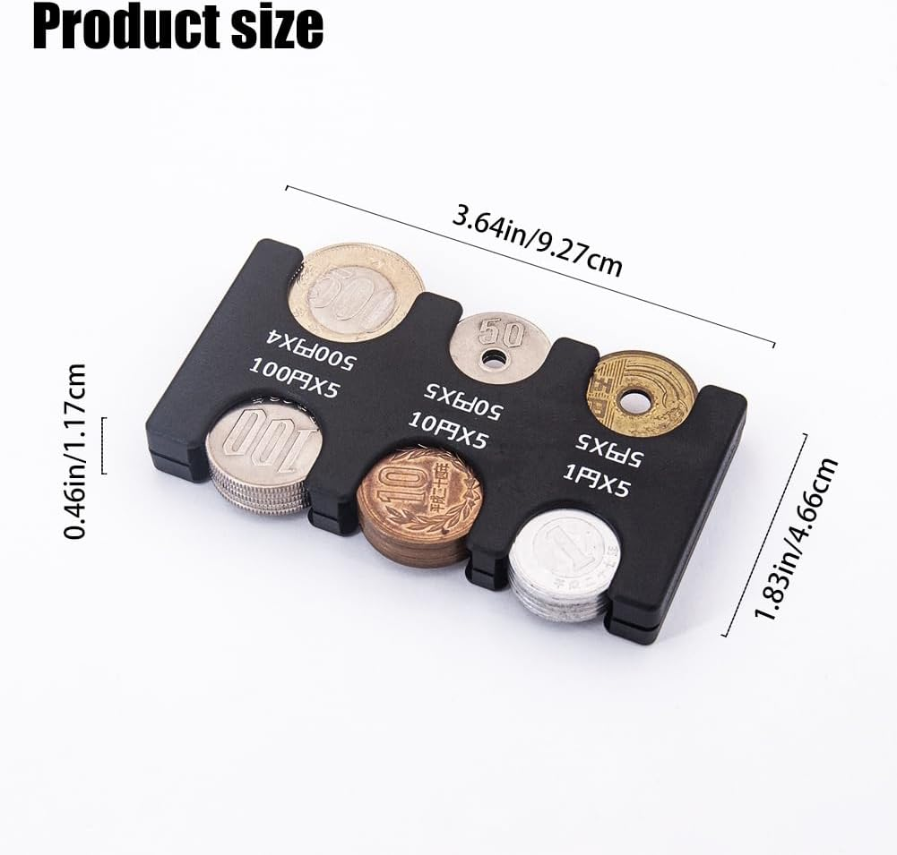 Japanese Yen Coin Holder Coins Trays Boxes Plastic Coin Sorter Organizer and Dispenser with 6 Slots JPY Portable Storage Hard Case Organiser for Travel Car Coins Storage ﻿ image number 6