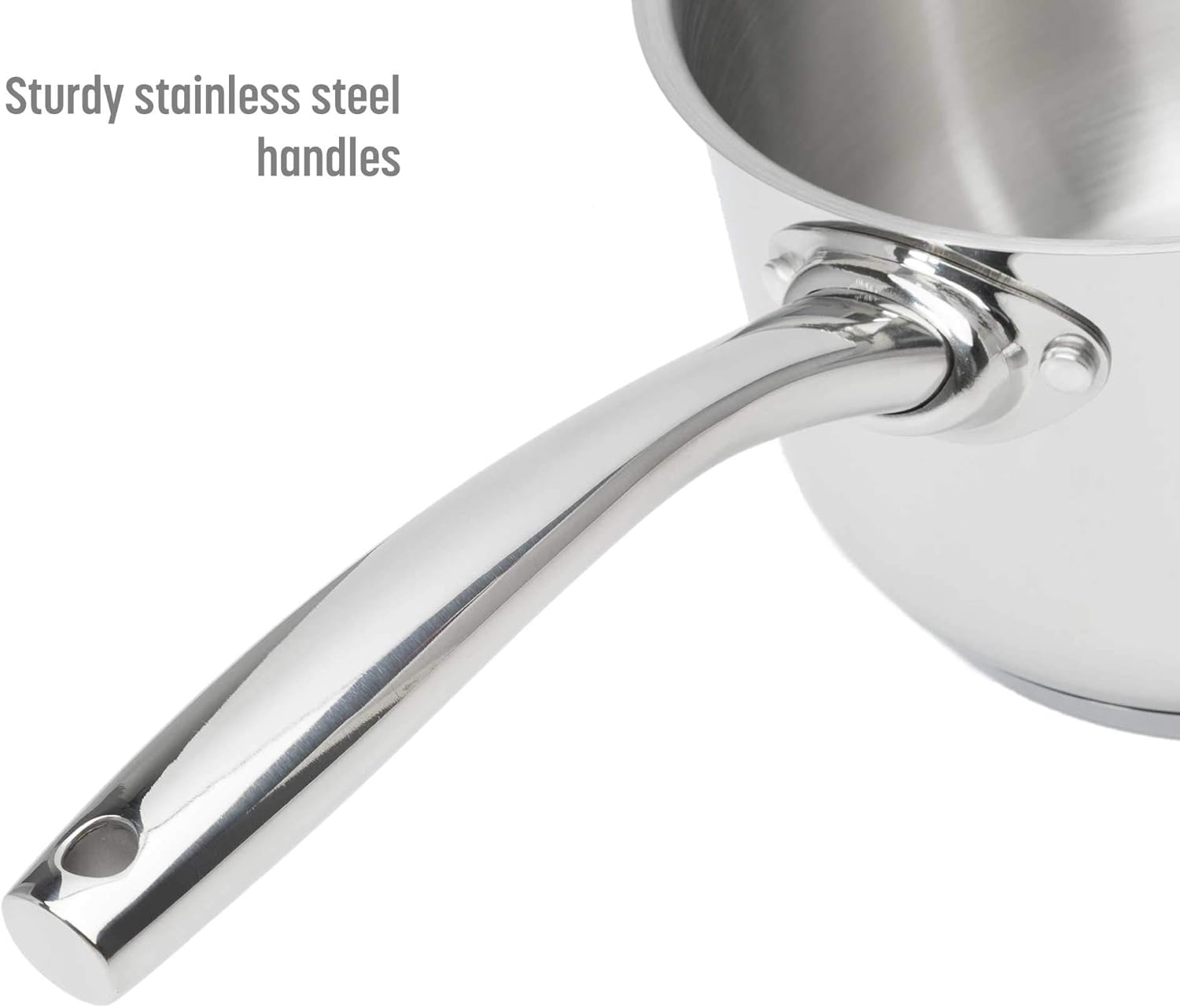 Goodful 12-Piece Classic Stainless Steel Cookware Set with Tri-Ply Base for Even Heating, Durable, Impact Bonded Pots and Pans, Dishwasher Safe Includes Non Stick Frying Pan, Chrome image number 6