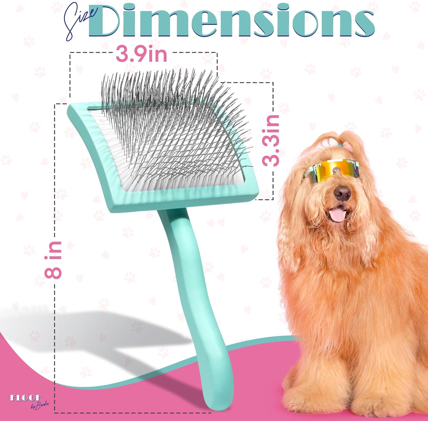 Floof by Brodie Dog Brush - Slicker for Shedding and Grooming - Best for Long Haired Dogs and Pets image number 3