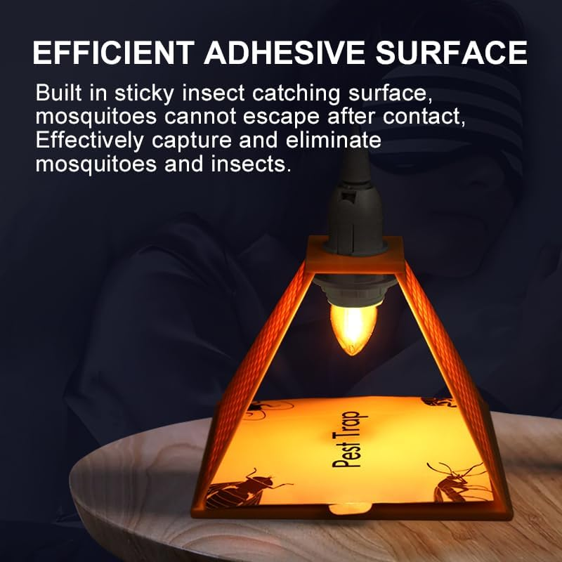 2PCS Indoor Plug-In Insect Trap, Multi-Functional Night Light, Indoor Mosquito and Fly Trap, Suitable for Bedrooms, Living Rooms, Dormitories, Etc. (Pyramid-Shaped) image number 5