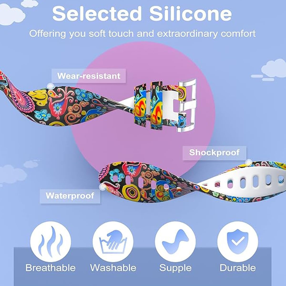 Bands for Garmin Vivofit Jr 3 Camouflage Patterns for Children Kid'S Boys Girl,Replacement Silicone Sport Watch Band Junior 3 Adjustable Soft Straps Vivofit Jr. 3 Fitness Tracker image number 3