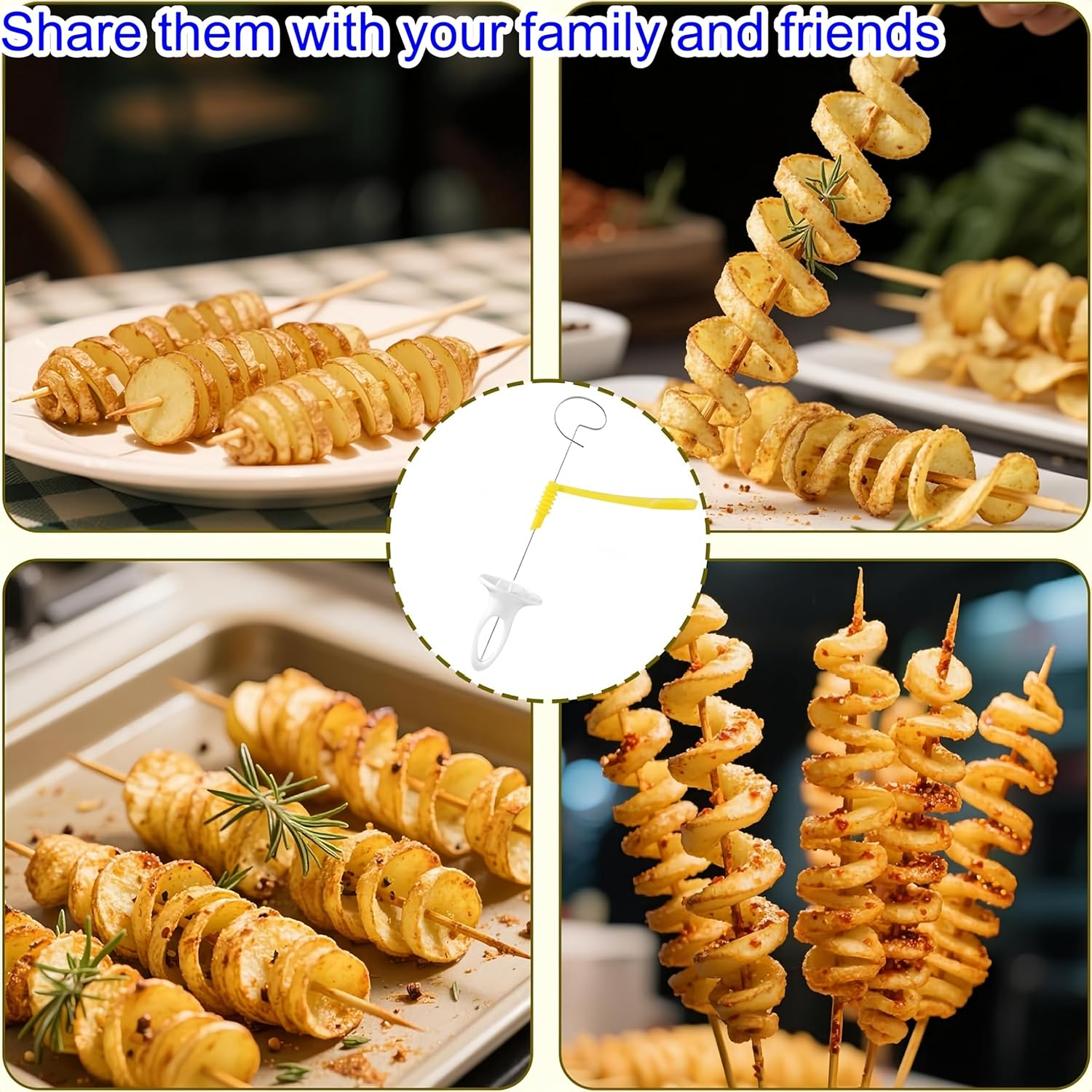 Febohao Potato Spiral Cutter Mandoline Slicer Vegetable Chip Cutter Kitchen Tool for Cucumbers Radishes and Spiral Vegetables