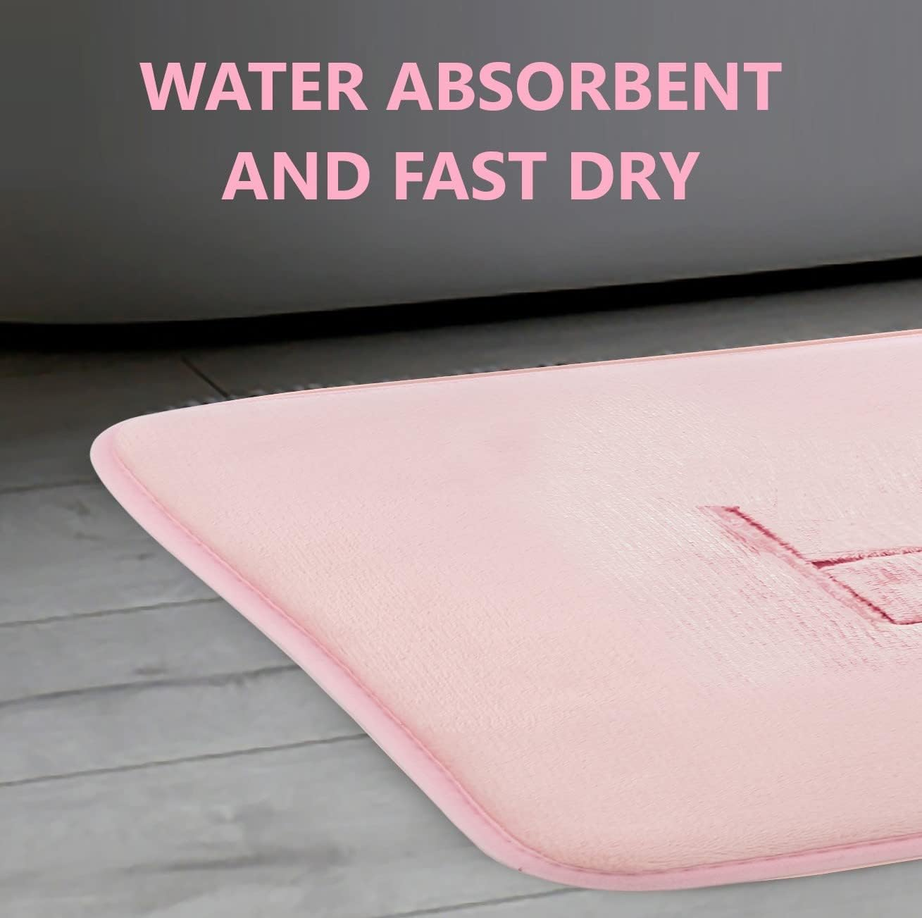 CARLA HOME Extra Thick Memory Foam & Super Comfort Bath Rug Mat, Non Slip Absorbent Super Cozy Velvet Bathroom Mat, Luxury Soft Carpet for Home Bathroom Shower (60 X 40 Cm) (Pink) image number 1