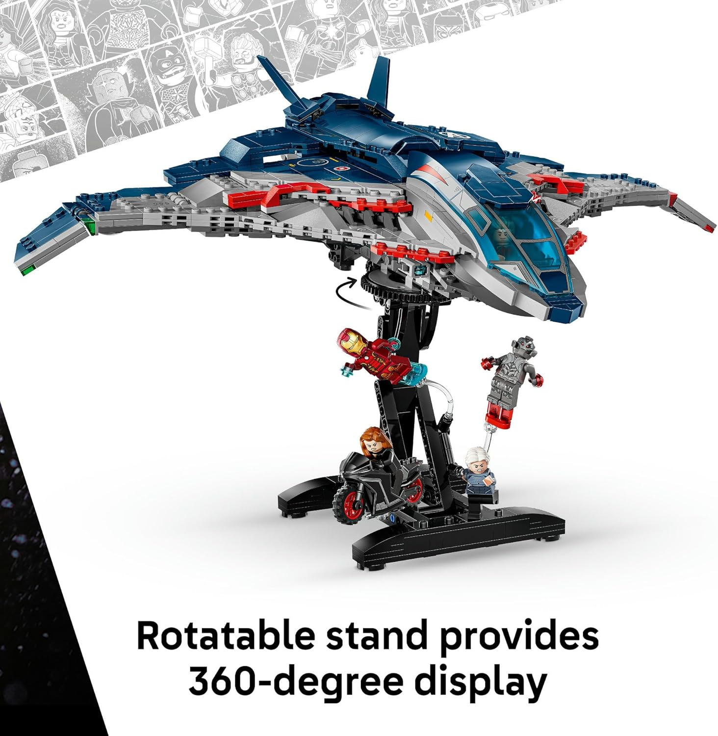 LEGO&reg; Marvel Avengers: Age of Ultron Quinjet 76325 Kids&rsquo; Building Kit and Super Hero Toy, Film Collectible for Boys and Girls, with 5 Minifigures Including Iron Man, Black Widow and Hawkeye image number 5