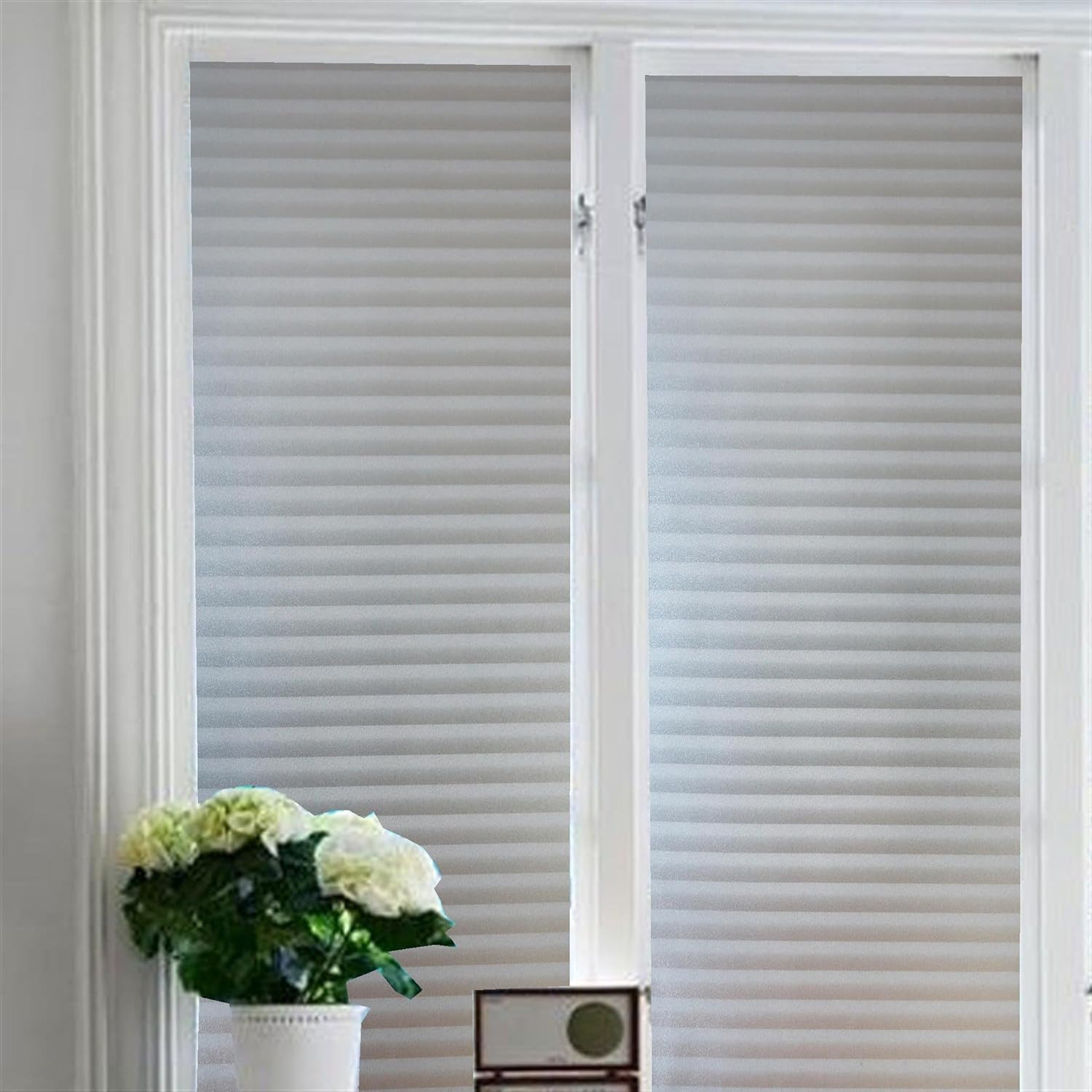 Arthome Window Film Privacy Film 45X254Cm Louver Frosted Decorative No Glue Self Static Cling anti UV Removable for Home Living Room Bedroom Bathroom Kitchen Office image number 6