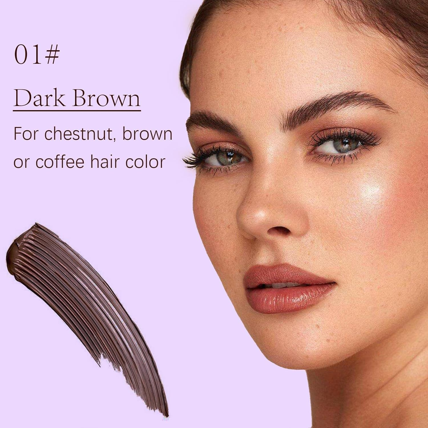 Peel off Eyebrow Tinting Gel Kit- Dark Brown/Light Brown/Black Tattoo Eyebrow Gel Easy Peel Off,Waterproof Longlasting Peel off Eye Brow Tinted Glue,Up to 3 Days Brow Stain (01#Dark Brown, 1Pcs) image number 3