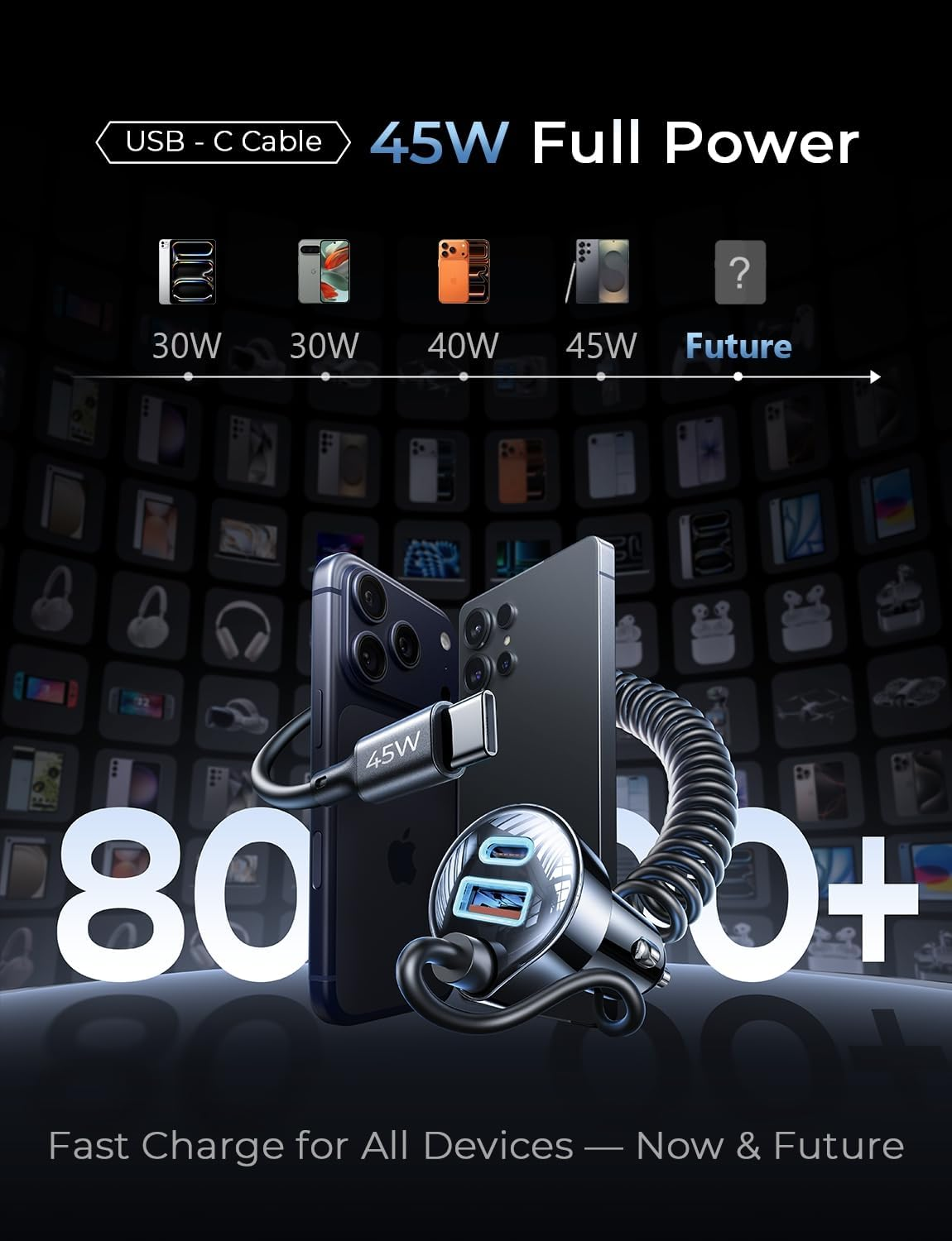 LISEN 90W for Iphone 17 16 15 Pro Max Car Charger USB C Fast Charge,Super Fast for Iphone 15 16 17 Pro Car Charger Type C Adapter Fit Iphone 17 16 15 Air Promax Plus,Samsung,Pixel,Valentines Day Gifts image number 2