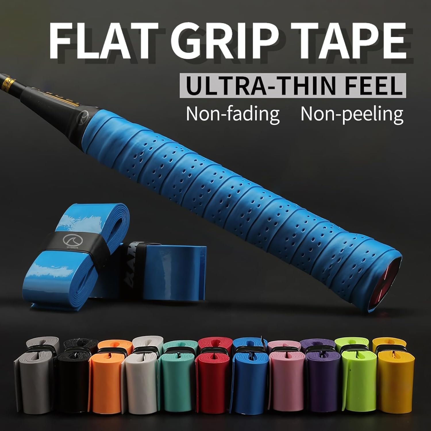 6-Pack Tennis Racket Grip Tape (6 Grips) Sweat-Absorbing Handle Grip for Tennis, Badminton, Squash, Golf, Fishing, and Pickleball Overgrip image number 5