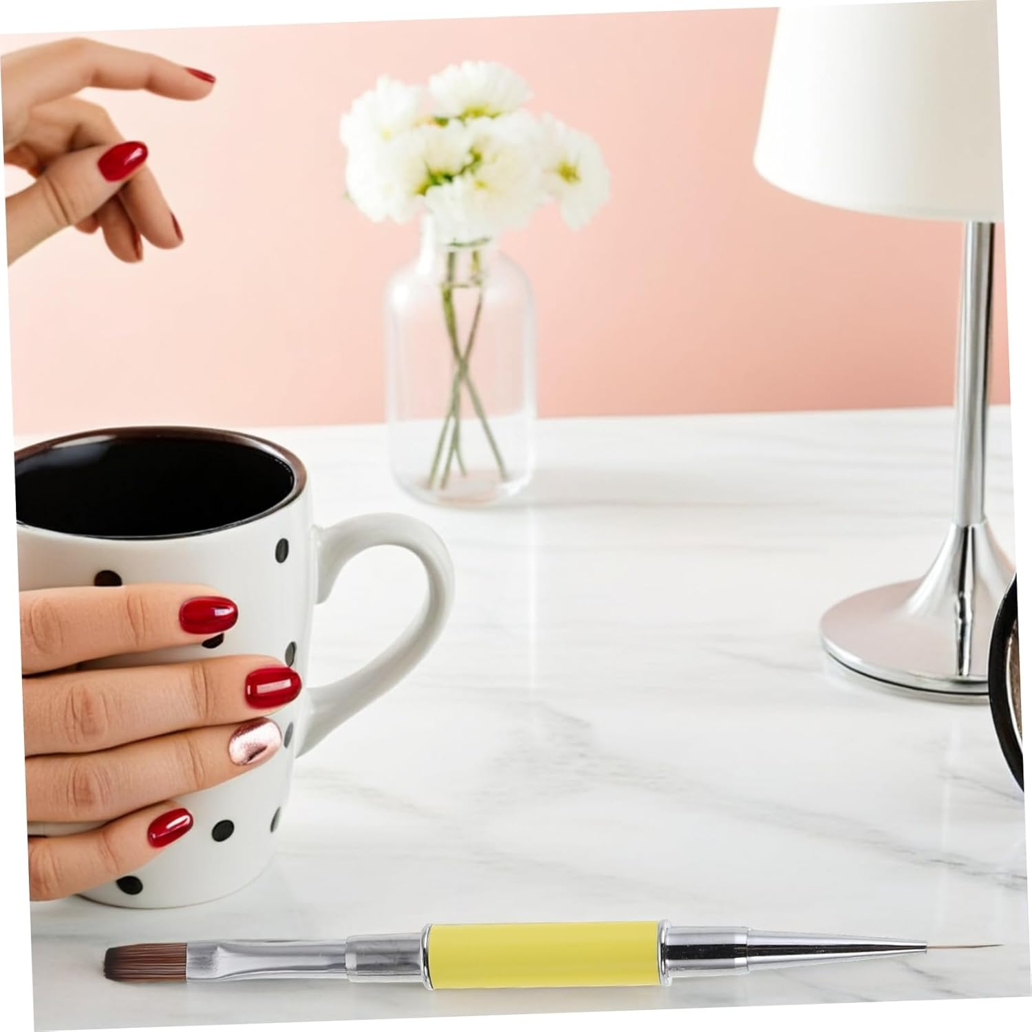 DONFAMDS 3Pcs Dual Ended Nail Art Brushes Precision Liner and Detail Pens for Manicure Salon DIY Nail Art Soft Resilient Bristles Easy to Clean