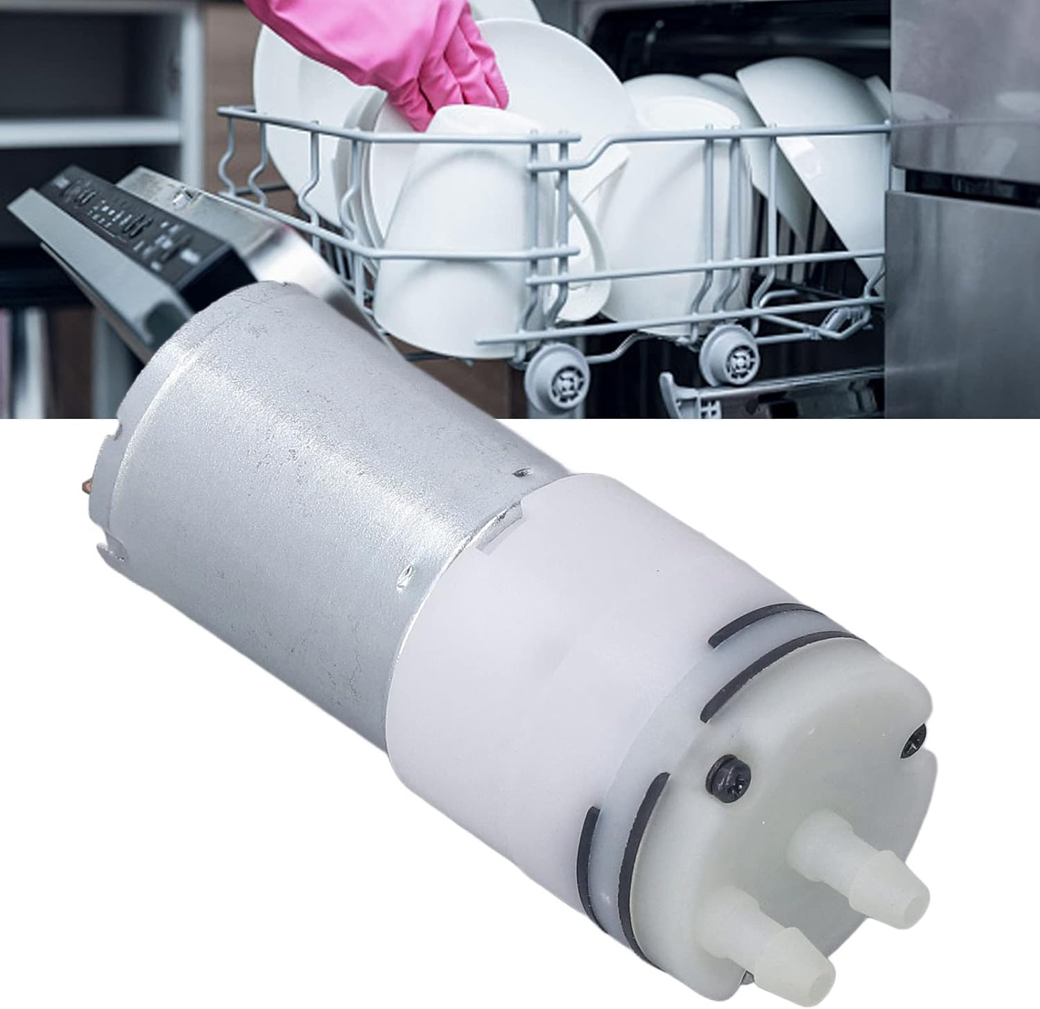 Micro Air Pump Motor, DC 12V Micro Vacuum Air Pump Corrosion Resistant Low Voltage for Air Conditioner Drain Pump image number 5