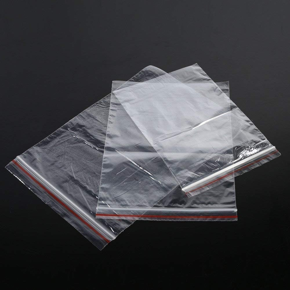 100Pcs Clear Plastic Ziplock Bags Resealable Poly Food Storage Packing Bags for Jewelry, Candy, Nut (12Cm*17Cm) image number 1