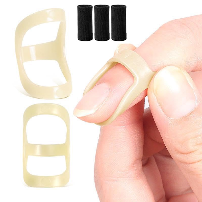 10Pcs Trigger Finger Splint, Thumb Splint, Thumb Brace, 5Pcs Oval Finger Splint and 5Pcs Sleeves, Finger Kit for Trigger/Mallet/Arthritis, Suitable for All Finger (Size 5/6/7/8/9) image number 3