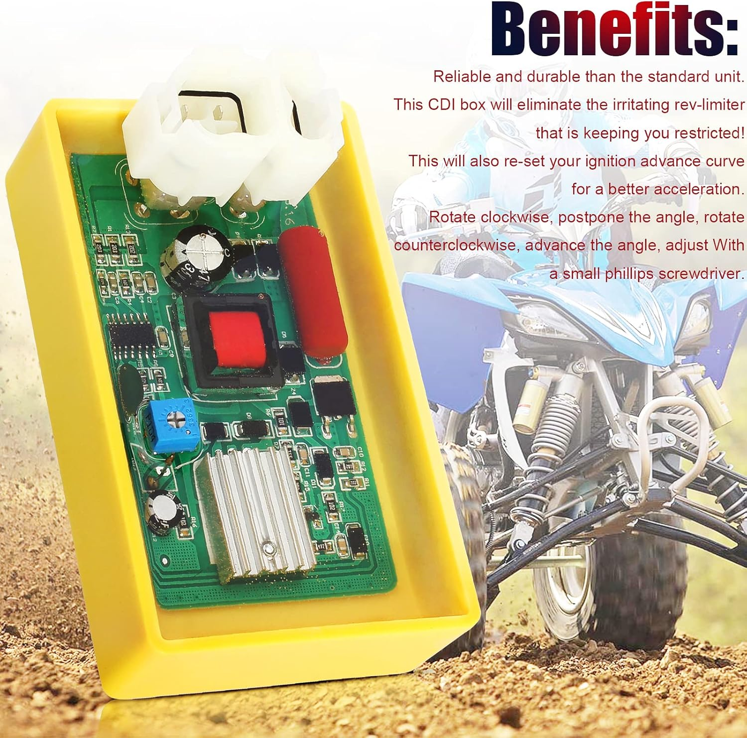 Adjustable High Performance Racing 6 Pin DC CDI Box GY6 50Cc - 90Cc 110Cc 125Cc 150Cc 200Cc 250Cc Scooter ATV Go Kart Moped Quad Dune Buggy Pit Dirt Bike Kymco Agility People Sento 50 125 150 image number 2