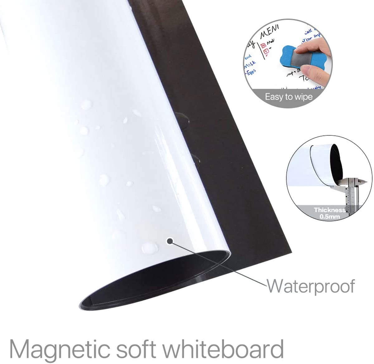 2 Pack Magnetic Portable Fridge Dry Erase Whiteboard Home Kitchen Memo Board for Refrigerator, Monthly Planner Sheet, Home, Office, School with 3 Whiteboard Markers, 2 Push Pin Magnets, 1 Eraser (A3) image number 5