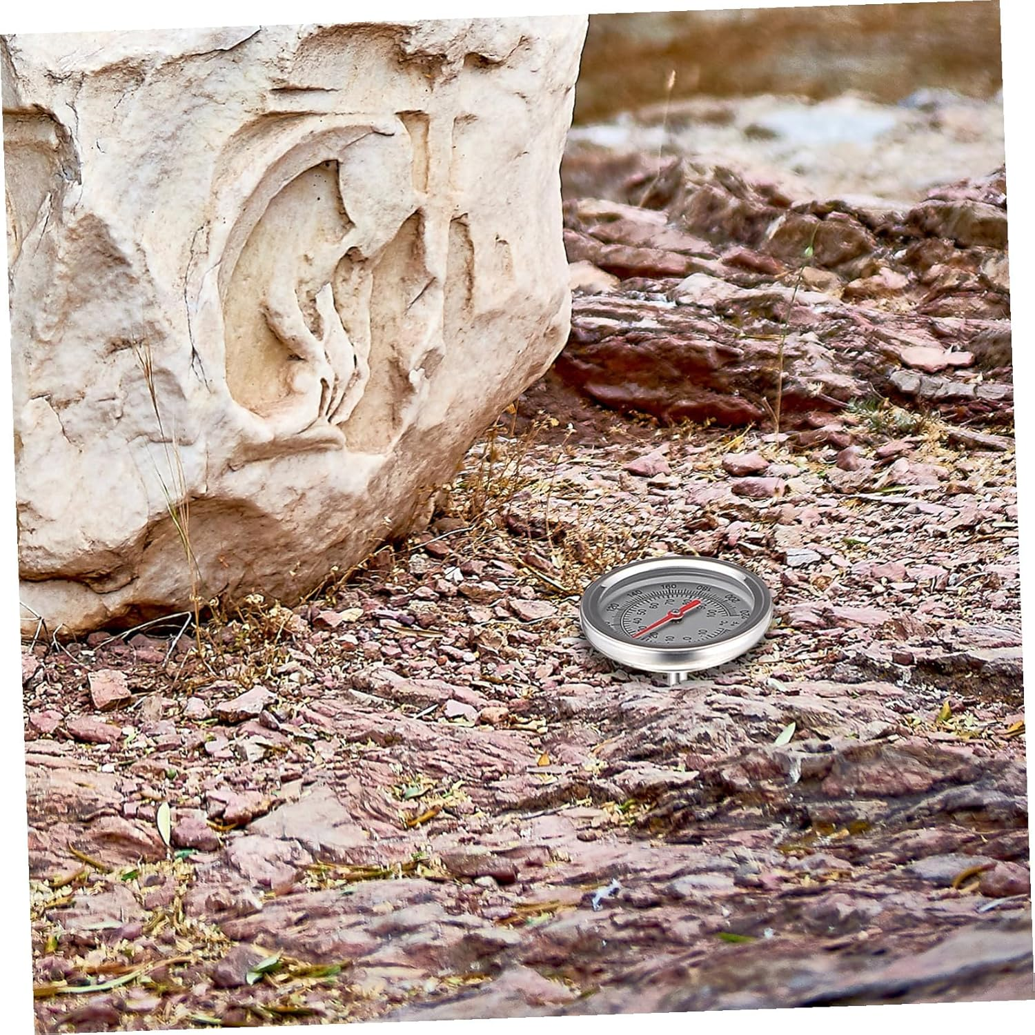 INOOMP Stainless Steel Soil Thermometer with Probe Temperature Measuring Tool for Gardening Compost and Fertilizer Accurate Temperature Detector for Backyard Use image number 3