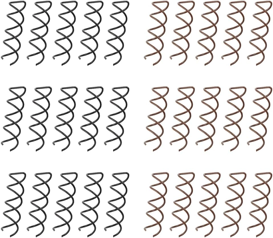 TRKETK Pack of 30 Spiral Hair Clips Spiral Pin Metal Bun Hairpin Spin Clip Spiral Pin for Hair Styling Twist Hair Clips Rounded Hair Clips for DIY Hair Style Girls and Women image number 1