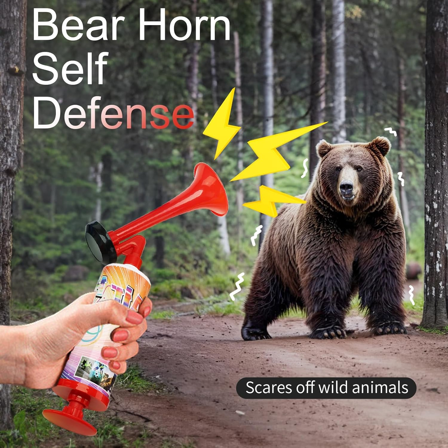 FARBIN Air Horn for Boating & Safety Dog Air Horn Bear Horn for Hiking Air Horns Loud for Safety Airhorns Horn Graduation Sports Events Party(Large ABS Handheld Horn 2PCS)