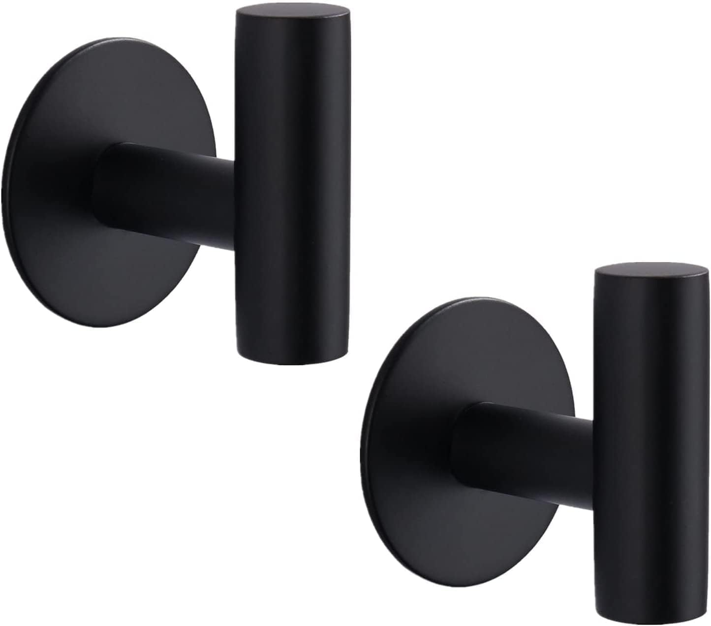 YUET Bath Towel Robe Hooks Self Adhesive No Drilling, Stick on Metal Coat Hooks, SUS 304 Stainless Steel Clothes Holder, Shower Wall Hook for Bathroom Hotel Kitchen Office Closet, 2 Pack (White)