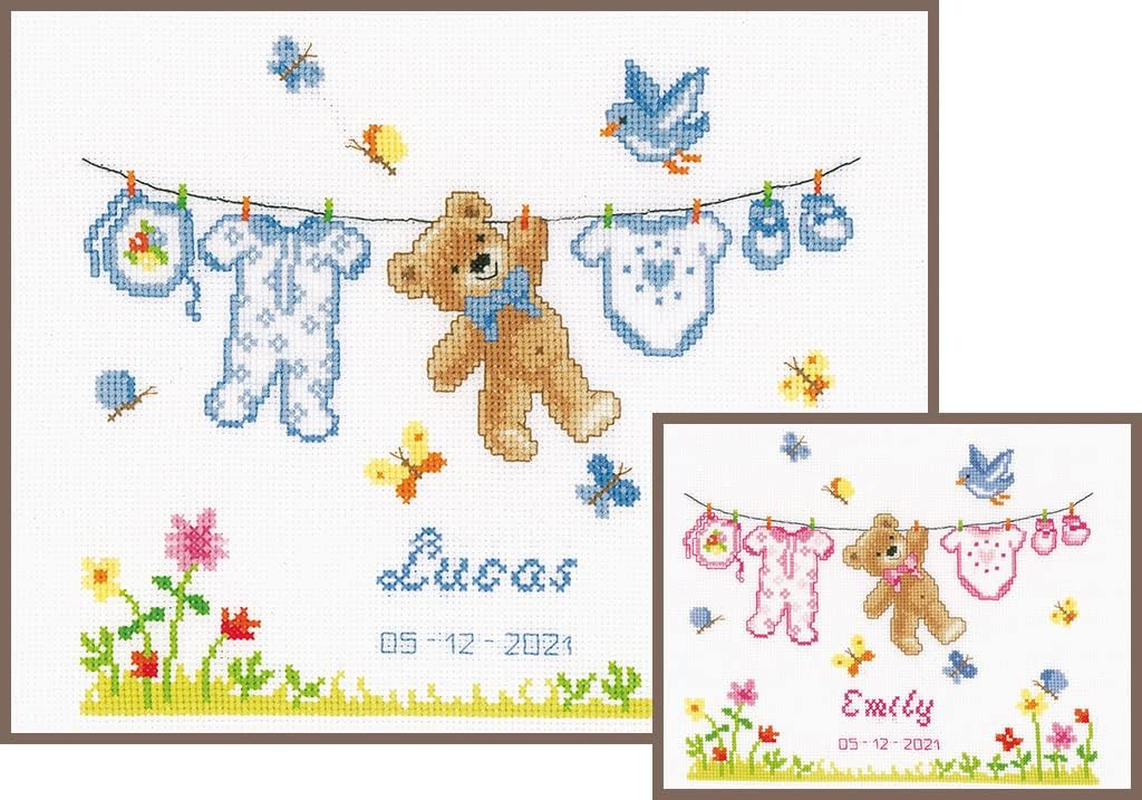 Vervaco Embroidery Kit, Birth Bear (14 Count), 22X20Cm image number 5