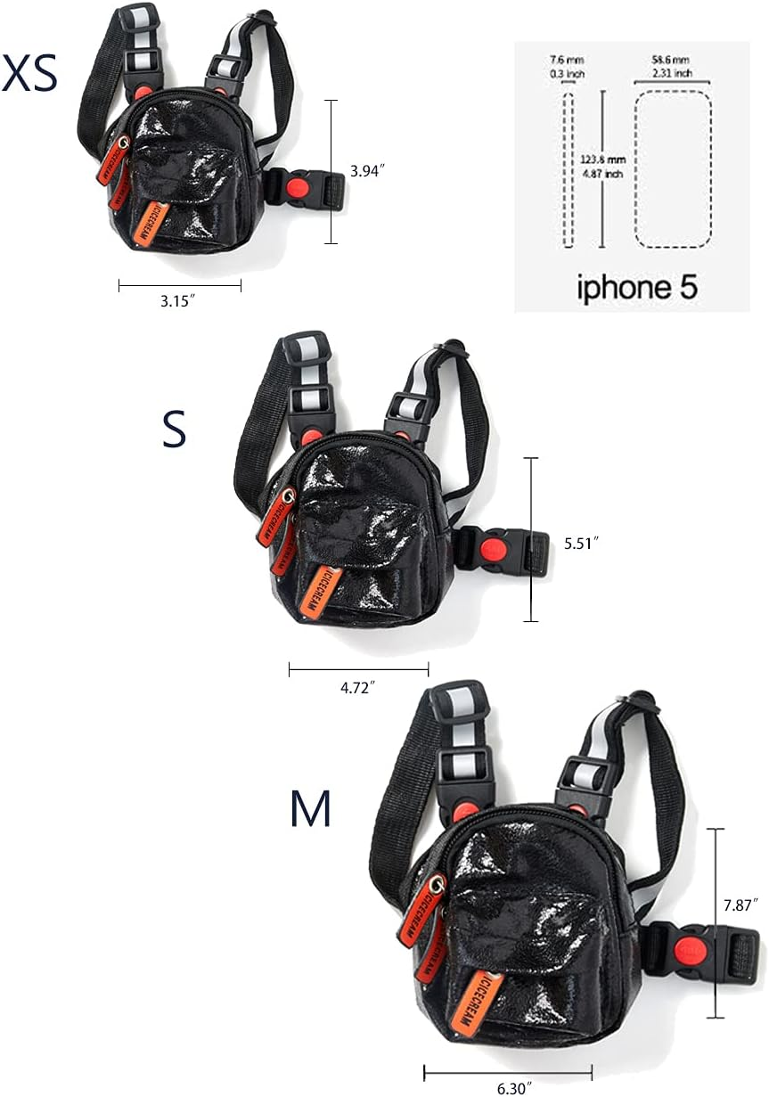 Icicecream Dog Backpack Harness with Leash Backpack for Dogs Adjustable Dog Pack Reflective Strips Night Safe Outdoor Travel Hiking Walking Harness Backpack for Small Medium Dogs