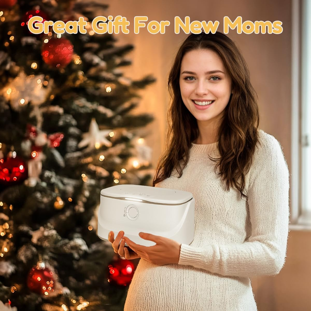 Baby Wipe Warmer with Pop-Up Holder,Easily Dispenses,Wipes Dispenser for Vehicle and Home Use,Has a Light Function for Those Late Night Diaper Changes,Newborn Essentials image number 1