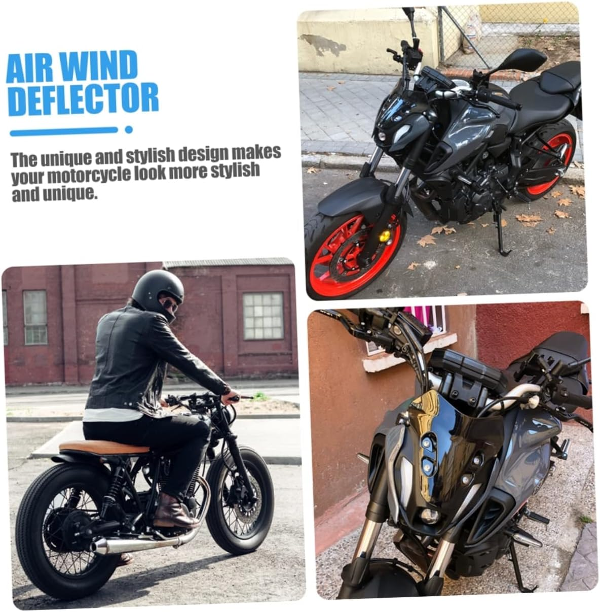 Vaguelly Abs Material Wind Deflector Windshield for Motorcycle Air Flow Screen Refit Accessory