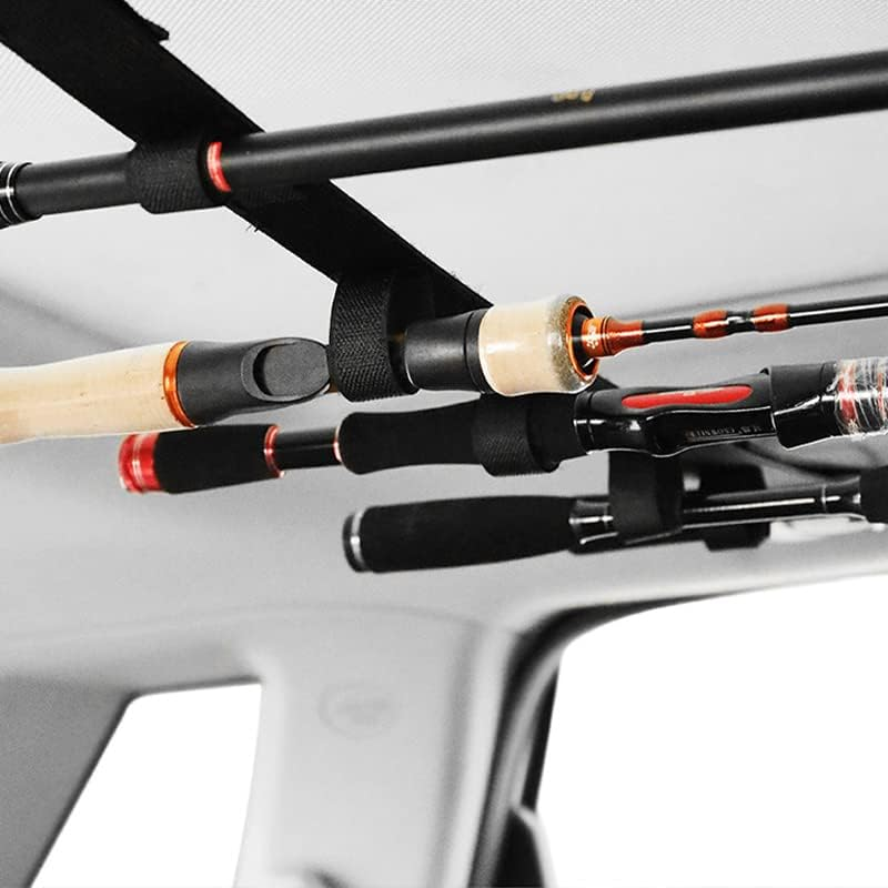 AIMALL 2Pcs Car Fishing Rod Strap Fishing Rod Storage Rack Rod Carrier Holder for Suvs, Easy Install, Space-Saving Design, Holds up to 5 Rods and Reels, 43.3-61 Inches Long Strap image number 4