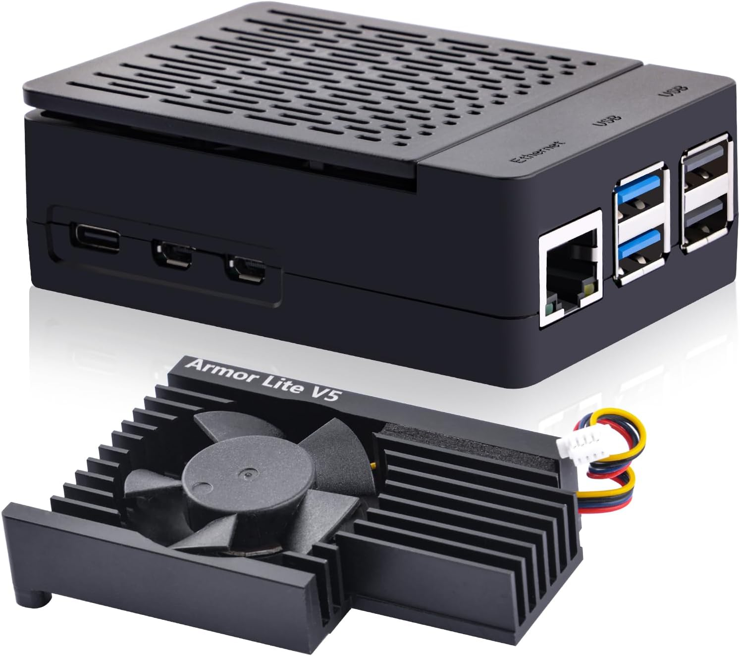 Geeekpi Case for Raspberry Pi 5 with Armor Lite V5 Adjustable Speed, Enclosure for Raspberry Pi 5 image number 4