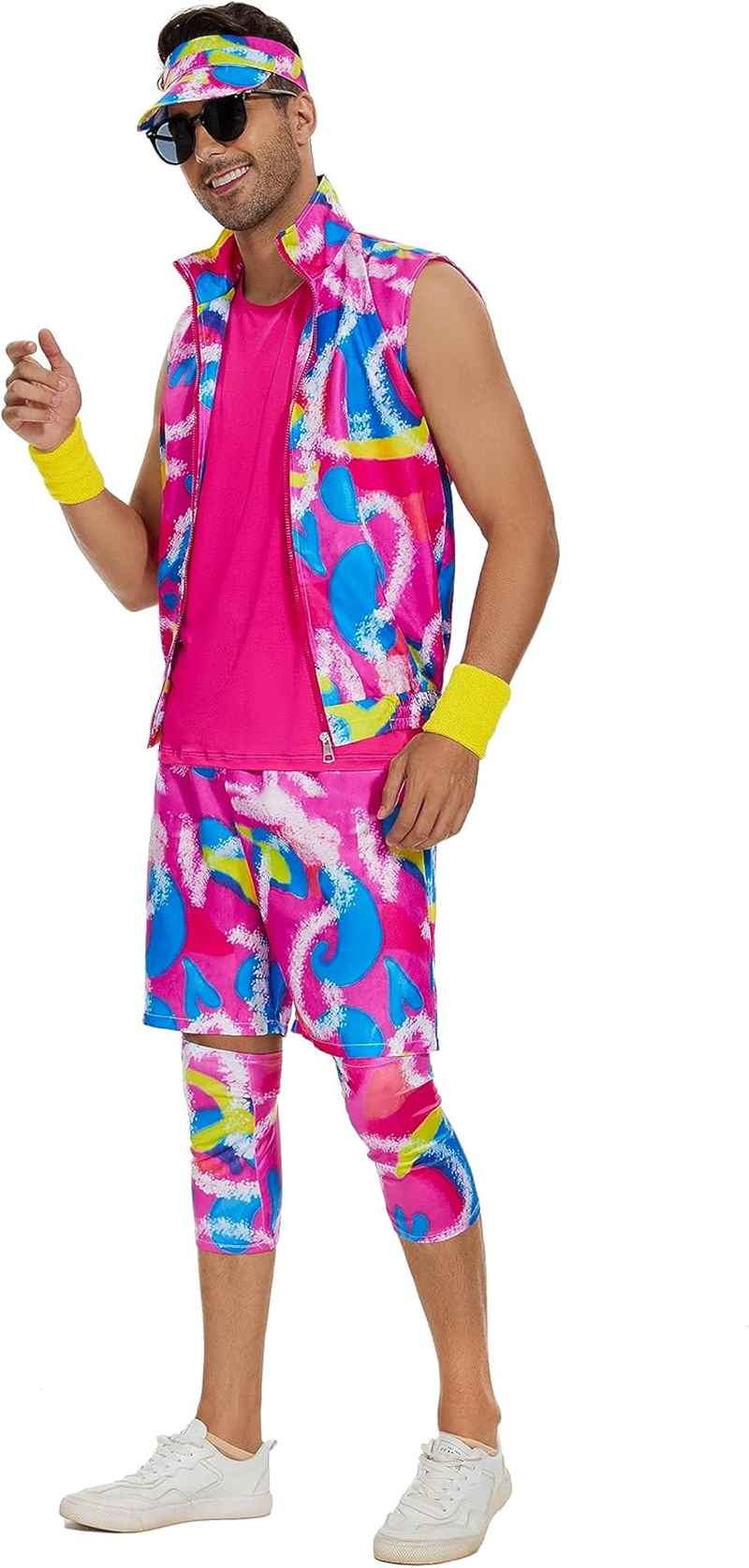 Saxcdyi 80S Workout Costume Outfit Accessories Set 2023 Movie Halloween Cosplay Suit Oufits for Men Women image number 1